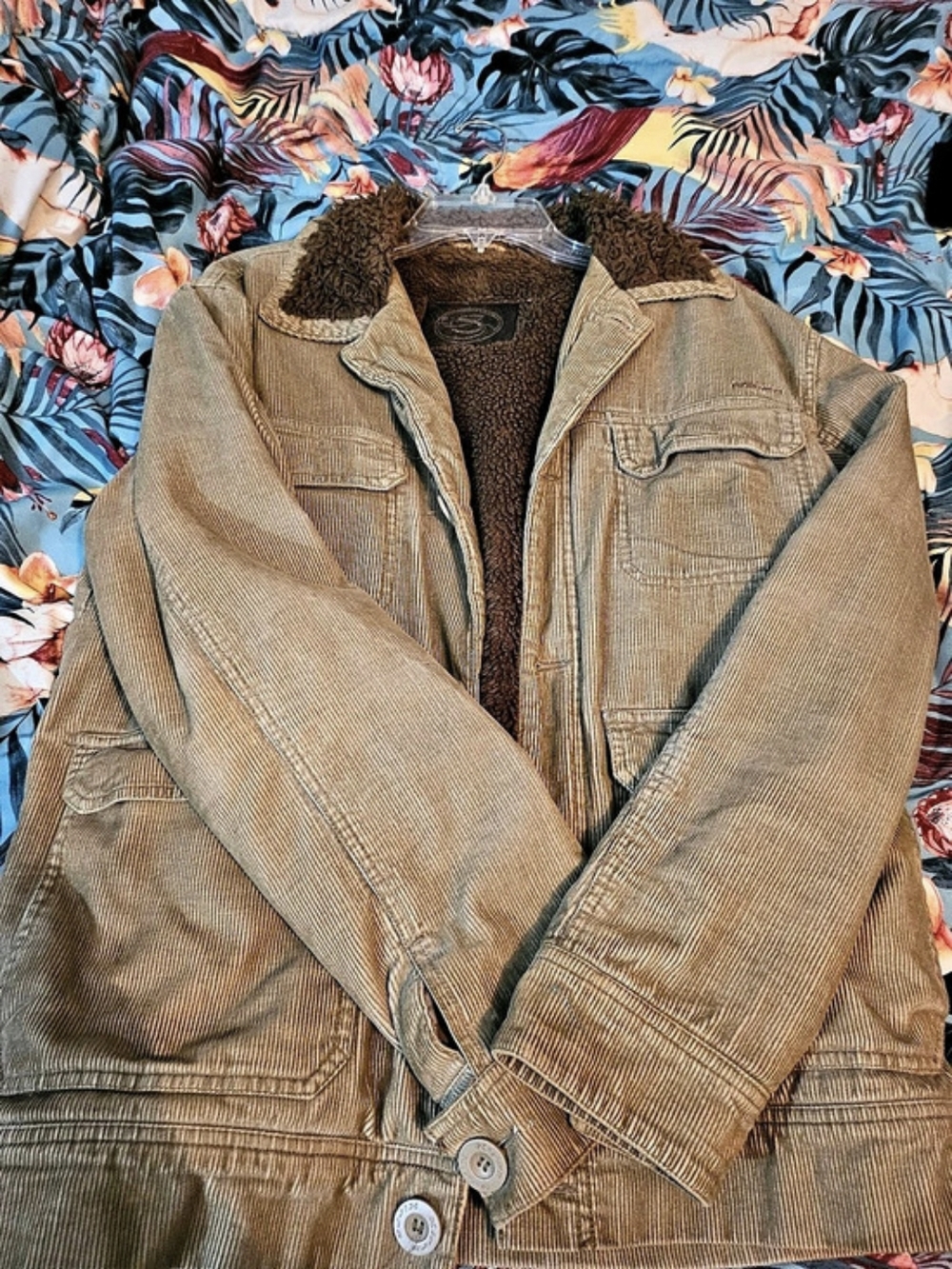 Stüssy Corduroy Sherpa Lined Jacket in Brown